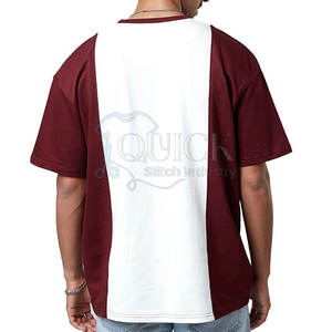 Camiseta Extra Grande de Última Moda con Ribete en Contraste, Diseño Nuevo, Ropa Urbana, Logotipo Personalizado Estampado, Transpirable para Hombre - Product Image 3