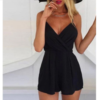 Combinaison décontractée d'été unie pour femme, coupe ajustée, en tissu Oxford, Spandex/Polyester, anti-boulochage, avec dentelle intégrale