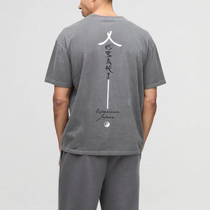 Top qualité hommes nouveaux matériaux personnalisés charbon de bois surdimensionné japon graphique lavé T-Shirts haute qualité personnalisé hommes T-Shirts - Product Image 4