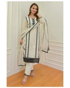 Nuevo exclusivo indio rayón Kurti pantalón Nazneen Dupatta conjunto Ropa Étnica de mujer precio bajo fábrica venta al por mayor tasa paquistaní - Product Image 4