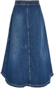 กระโปรงยีนส์ทรงตรงสไตล์โมเดิร์นคลาสสิก Y2K  ไอเท็มสำคัญในตู้เสื้อผ้า  พร้อมโลโก้ที่เอว เหมาะสำหรับฤดูใบไม้ผลิ ฤดูใบไม้ร่วง และฤดูร้อน - Product Image 6