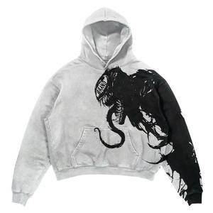 Sudadera con Capucha Blanca para Hombre, Estilo Urbano, Cierre Completo, Forro Polar, Logotipo Pequeño, Chaqueta Informal, OEM, ODM, Venta al por Mayor - Product Image 3