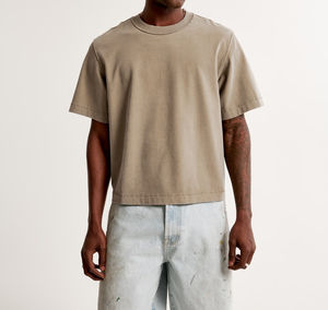 Camiseta personalizada para hombre 280 GSM Heavyweight 100% algodón recortado Boxy Loose Fit camisetas de gran tamaño con hombros caídos camiseta para hombre - Product Image 3