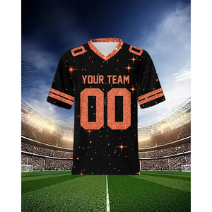 เสื้อฟุตบอลอเมริกัน คอวี สกรีนชื่อและหมายเลขได้ เสื้อฟุตบอลผู้ใหญ่ สวมใส่สบาย ระบายอากาศได้ดี ระบายความร้อนได้ดี - Product Image 2