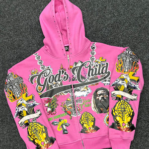 100% coton hiver respirant hip hop personnalisé poids lourd fabricants hommes sweats à capuche poids lourd coton polaire HOODIES - Product Image 6