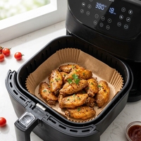 Papier sulfurisé antiadhésif pour friteuse à air, idéal pour la cuisson, la grillade, le rôtissage et la préparation des aliments résistants à la graisse