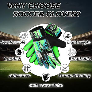 New 2025 Professional Latex Outdoor Waterproof Breathable Sport Futsal Soccer Goalkeeper Gloves Adjustable <b>Wrist</b> <b>Strap</b> for Sale - Product Image 3