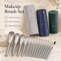 Professionelles Luxus-Make-up-Pinsel-Set mit Silbergriff Weiche Borsten Gesichts- Augen- Foundation- Rouge- Augenbrauen-Schönheitspinsel