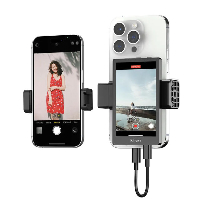 Kingma VL-PH01 Max Phone Vlog Selfie Monitor Screen & Clamp Mount Kit Phone Rear Camera Monitor for Smartphone
