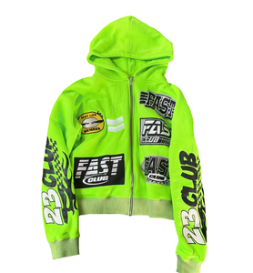 Custom Boxy Streetwear Distressed Acid Washed French Terry Heavyweight Oversized <b>Zip</b> <b>up</b> <b>Cropped</b> Thermal <b>Hoodie</b> Men - Product Image 2