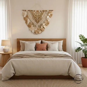 Décoration murale en feuille de bois marron pour la décoration bohème de la maison, salon élégant, chambre à coucher et intérieur moderne, provenance d'Inde - Product Image 6