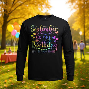 T-shirt à manches longues tie-dye pour le mois entier de septembre, mois de mon anniversaire - Product Image 3