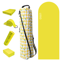 Ensemble de yoga complet pour débutants, kit de yoga 7 pièces comprenant un tapis de yoga de 6 mm d'épaisseur, des blocs, une sangle, un haltère