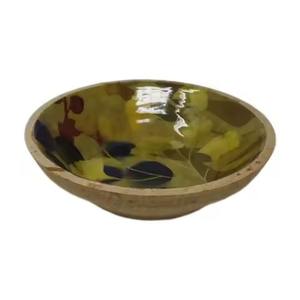 Tazón Redondo de Madera de Diseño Único con Estampado de Esmalte para el Hogar y Mesa de Boda, Vajilla, Tazones para Servir Alimentos - Product Image 3