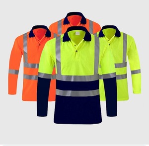 Camiseta de Trabajo de Seguridad Vial de Manga Corta de Poliéster Fluorescente de Alta Visibilidad con Logotipo Personalizado, Reflectante - Product Image 5