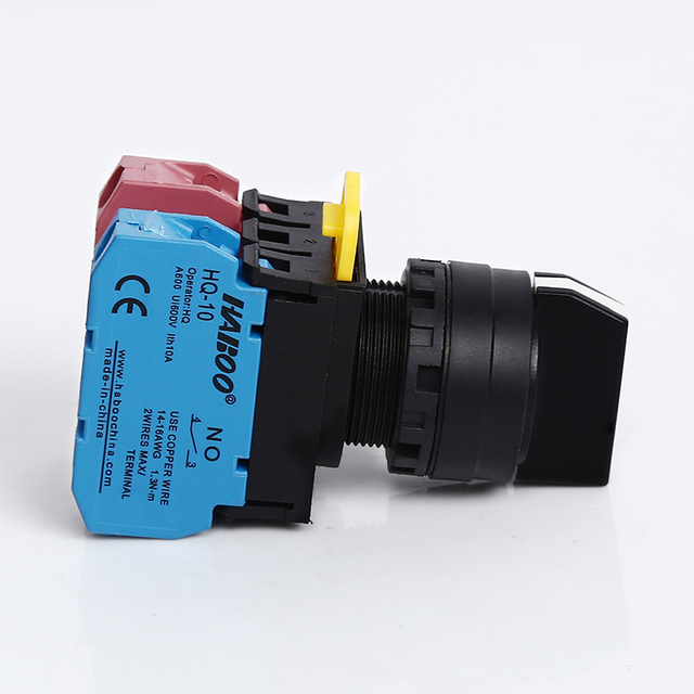 22mm IP65 3position Momentary Latching Selector Push Button Switch 1NO+1NC