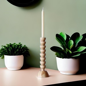 Bougeoirs en bois faits à la main les plus vendus pour le support de pilier de bougie en bois de pièce maîtresse de Table au prix d'usine - Product Image 5