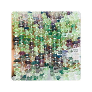 8 pouces de haut Premium 6-7mm multi-fluorite facettes perlées bijoux pierre pépites coupe lisse 8 pouces de haut en vrac fabrication de bijoux naturels - Product Image 3
