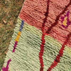 Rajasthani Pattenred Tapis Main Bloc Impression Motif Dhurries pour La Maison Salon et Jardin Décor Tapis Entièrement Brodé - Product Image 4