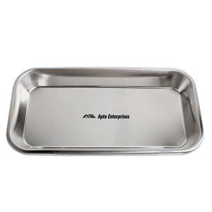 Plateau carré en acier inoxydable pour instruments dentaires et médicaux, autoclavable et résistant à la corrosion, pour laboratoire dentaire - Product Image 1