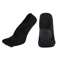 Chaussettes de sport écologiques respirantes en coton pour femmes, à cinq doigts, antidérapantes, pour Pilates, Yoga, Ballet, Danse, Gym