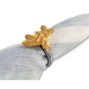 Anneaux de serviette en métal de luxe faits à la main, gravés, style américain, décorations de fête gastronomique, en stock, personnalisables, ensemble d'anneaux de serviette - Product Image 6