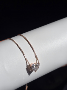 จี้เพชร 14K 18K โรสโกลด์ เพชรเพาะเลี้ยงรูปหัวใจ สร้อยคอจี้สำหรับผู้หญิง ของขวัญวันครบรอบแต่งงาน เครื่องประดับชั้นดี - Product Image 3