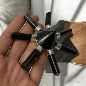 Tourmaline noire naturelle de qualité supérieure en gros, générateur d'énergie à 7 pointes, pierre précieuse, cristal d'amour, outil de Reiki, protection pour la méditation - Product Image 2