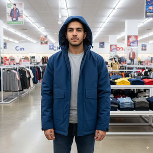 Sweat-shirt à manches longues coupe ajustée pour homme Sweat-shirt à capuche à capuche d'hiver décontracté avec logo brodé sur le devant Service OEM disponible - Product Image 5