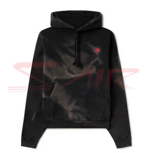 Sweat à capuche vintage 100% coton délavé à l'acide avec logo personnalisé OEM Sweat d'hiver unisexe à broderie surdimensionnée Sweat à capuche et Sweat-shirt pour hommes - Product Image 1