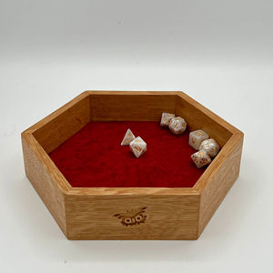 Petit plateau à dés en bois poli écologique hexagonal et boîte à suspendre au mur-Vente chaude Cadeaux et artisanat fabriqués en Inde - Product Image 1