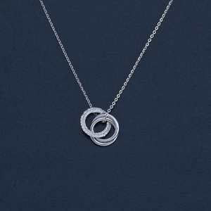 92.5 <b>Silver</b> Pendant with Trendy <b>Box</b> and Figaro <b>Chain</b> Geometric Number Design Diamond Pearl Encrusted Religious Gift-180882 - Product Image 1