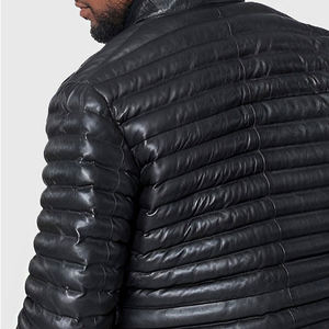 Chaqueta acolchada de cuero de invierno de alta calidad personalizada precios al por mayor chaqueta acolchada de invierno de estilo casual personalizada para hombre - Product Image 4