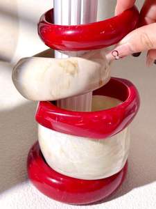 RESIN BANGLE Luxury Fashion Designer Resin Colour Full Bangle Gift Marble Amber Irregular OTHER <b>Bracelet</b> for Women <b>Girls</b> - Product Image 4