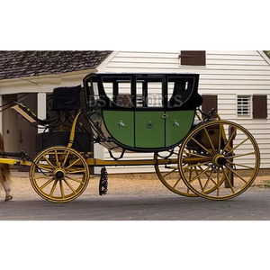 Carruaje de caballos georgianos Landau Fabricante de carruajes de caballos negros reales Carruaje de caballos negros británicos Landau de Guyana Reino Unido - Product Image 1