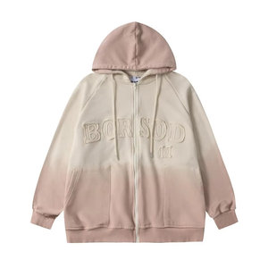 Hoodies courts pour femmes à col montant, avec logo personnalisé imprimé par décharge sur le devant, épaules tombantes, faible MOQ, écologiques et imperméables - Product Image 5