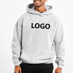 Sudadera con Capucha de Moda para Hombre, OEM, Lisa, con Hombros Caídos, 100% Algodón, Logotipo Personalizado, Cálida para Invierno, con Bolsillos Delanteros - Product Image 4