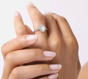 Anillo de compromiso y boda de diamante cultivado en laboratorio de corte ovalado, Joyería de diamantes de oro blanco rosa amarillo de 10K - Product Image 6