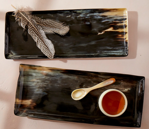 Best Quality Material Horn Serving <b>Tray</b> Restaurant Hotel Supplied Kitchen Tableware Natural Polished Horn <b>Tray</b> - Product Image 3
