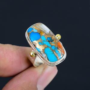 Bague classique de style bohème en argent sterling 925 pierre précieuse turquoise bijoux pour femmes faits à la main plaqué rhodium cadeau de mariage pour l'amour - Product Image 4