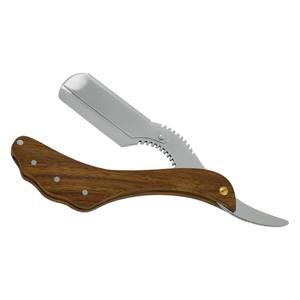 Maquinilla de afeitar de acero inoxidable portátil personalizada 2025 para hombres, cuchillas de un solo filo de alta seguridad, mango de madera, uso facial y corporal - Product Image 1