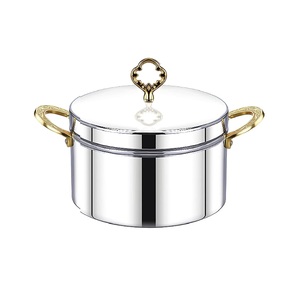 Casserole ronde en métal de haute capacité de qualité alimentaire conçue pour les repas de fête avec une esthétique et une durabilité antiques - Product Image 2