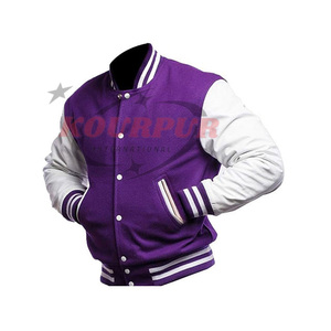 Vestes pour hommes OEM, qualité supérieure, 100% cuir véritable, vestes de style universitaire bicolores, vestes de style universitaire pour étudiants, université - Product Image 2