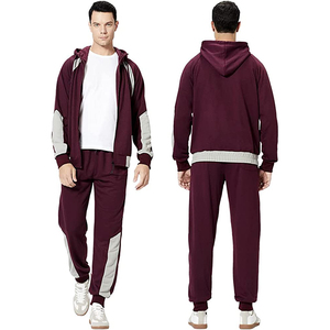 Logo personnalisé Streetwear Couleur Bloc Hommes Survêtement Joggers Survêtements Stacked Mens Flare Pants Hoodies - Product Image 3