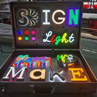 Boîte d'échantillons de panneaux publicitaires LED, lettres lumineuses 3D en acrylique, lettres en relief, enseignes néon, plaque d'échantillons, valise, personnalisable, à fixer au mur