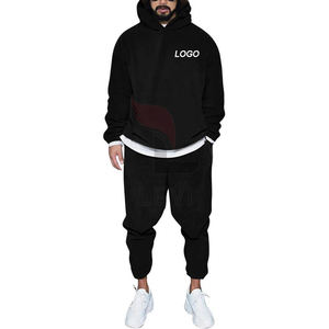 Ensemble de survêtement personnalisé 100% coton pour hommes matériau confortable vêtements d'entraînement de jogging à capuche solide vente en vrac pour l'hiver - Product Image 4