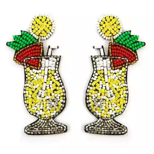 Pendientes hechos a mano multicolor de ganchillo con cuentas de semillas, moda al por mayor, bordado, diseño personalizado para fiestas, artesanías MD - Product Image 2