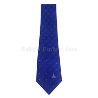 CRAVATE BLEU REGALIA MAÇONNIQUE AVEC LOGO CARRÉ ET COMPAS-CRAVATE FRANC-MAÇON CRAVATE MAÇONNIQUE BLEUE