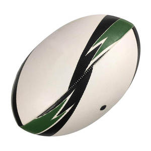 Ballon de rugby d'entraînement de service OEM pour une utilisation en extérieur Taille entièrement personnalisée Cousu à la machine 100% Cuir véritable Couleur personnalisée - Product Image 1