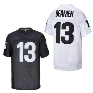 Jersey de fútbol americano cualquier domingo Miami Shark 13 BEAMEN costura bordado deportes al aire libre malla ventilación negro blanco - Product Image 4